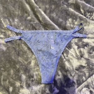 Victoria’s Secret Steel Blue Lacy Thong